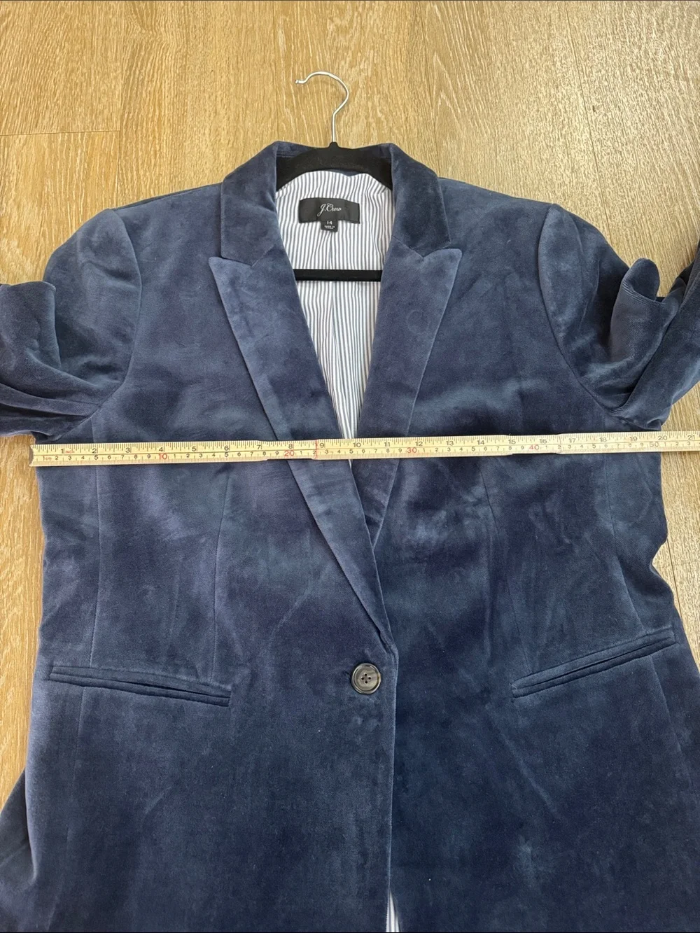 J. Crew Parke Velvet Midnight Blue Blazer Suit Jacket size 14